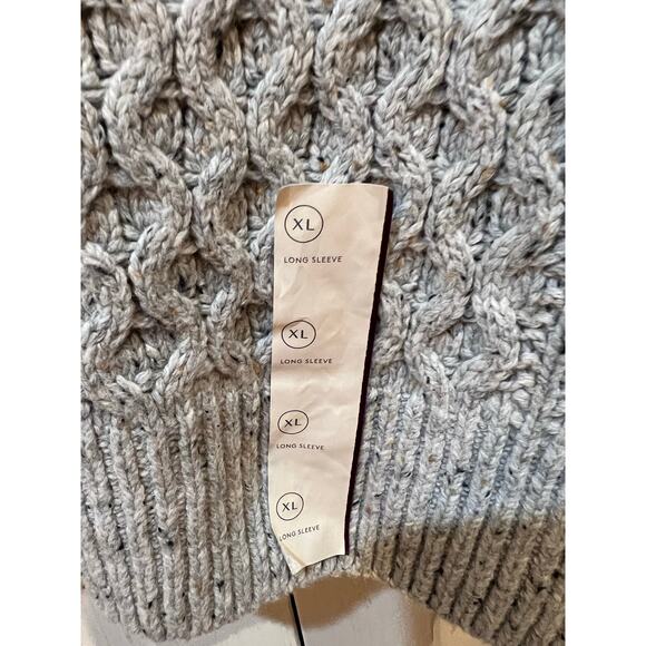 Universal Thread Cable Sweater Women’s XL Gray Heathered Wool Blend Cozy Warm - Picture 7 of 10